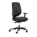 Giroflex office chair 353, with armrests, auto-synchronous mechanism, trough seat, 3D mesh backrest, black/black