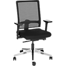Schäfer Shop Select office chair NET MATIC, with armrests, auto-synchro mechanism, contoured seat, mesh back, black/alusilver