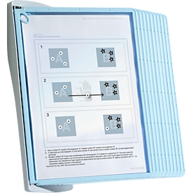 Antibakterielles Sichttafelsystem Durable Sherpa® Bact-O-Clean Wall, Wandhalter mit 10 Tafeln, A4, PP, weiß