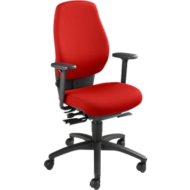 Dauphin Bürostuhl SHAPE 28485, Synchronmechanik, mit Armlehnen, hohe Rückenlehne, Beckenstütze, rot