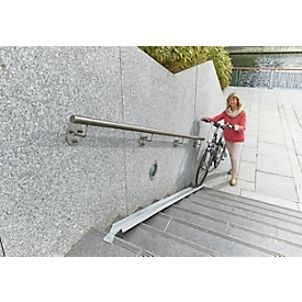 Erweiterungselement für Treppen-Fahrradrampe, L 1130 x B 125 mm, bis 25 kg, mit Befestigungslasche, Blech verzinkt
