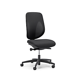 Giroflex Bürostuhl 353, ohne Armlehnen, Auto-Synchronmechanik, Muldensitz, 3D-Netz-Rückenlehne, schwarz/schwarz