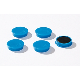 Haftmagnete, Ø 30 mm, Haftkraft ca. 700 g, 5 Stück, blau