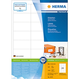 Herma Premium-Etiketten auf DIN A4-Blättern, 2400 Etiketten, 100 Bogen