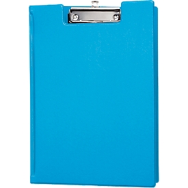Klemmmappe MAUL, DIN A4, mit Metallklammer, Stiftehalter, 319 x 229 x 13 mm, Karton mit Folienüberzug, hellblau