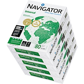 Kopierpapier Navigator Universal, DIN A4, 80 g/m², hochweiß, 1 Karton = 5 x 500 Blatt