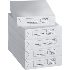 Kopierpapier Standard, DIN A4, 80 g/m², weiß, 1 Karton = 5 x 500 Blatt