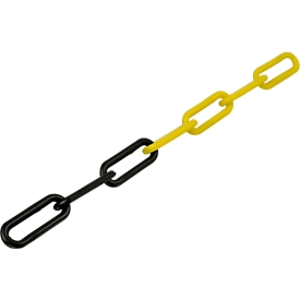 Kunststoff-Gliederkette, Ø 8 mm, gelb/schwarz, 25 m