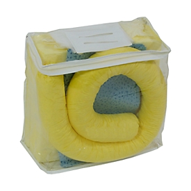 Leckage Notfallset gegen Chemikalien gelb, 20 l Aufnahme, 41 Teile, in PVC-Tasche