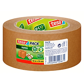 Packband tesapack® Paper ecoLogo®, aus Papier, 50 m x 50 mm, Stärke 107 µ, 6 Rollen