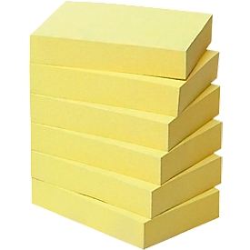 POST-IT Haftnotizen, recycling Papier, 51 mm  x 38 mm, 6 x 100 Blatt, gelb