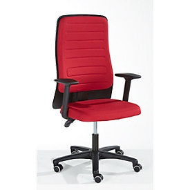 Prosedia Bürostuhl ECCON plus-3, Permanentkontakt, ohne Armlehnen, Rückenlehne gepolstert, mit Lordosenstütze, Flachsitz, rot