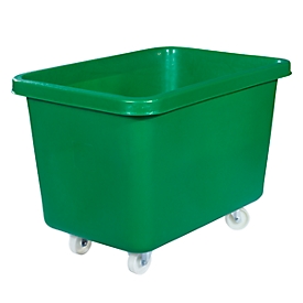 Rechteckbehälter, Kunststoff, fahrbar, 227 l, grün