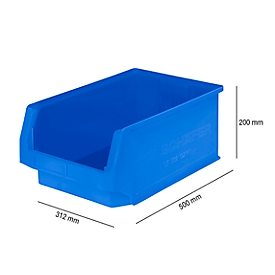 Sichtlagerkasten SSI Schäfer LF 532, Polypropylen, L 500 x B 312 x H 200 mm, 23,5 l, blau