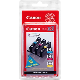 Sparpaket 3 Stück Canon Tintenpatronen CLI-526 cyan/magenta/gelb, original