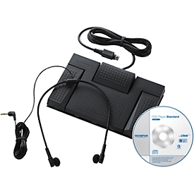 Transkriptions-Kit Olympus AS-2400, USB-Fußpedal, Unter-Kinn-Kopfhörer, DSS