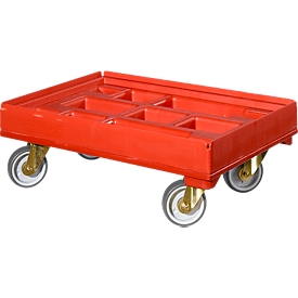 Transportroller für Behälter 600 x 400 mm, rot