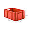 Euro Box Serie MF 6270, aus PP, Inhalt 52 L, Durchfassgriff, rot
