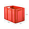 Euro Box Serie MF 6420, aus PP, Inhalt 82,9 L, Durchfassgriff, rot