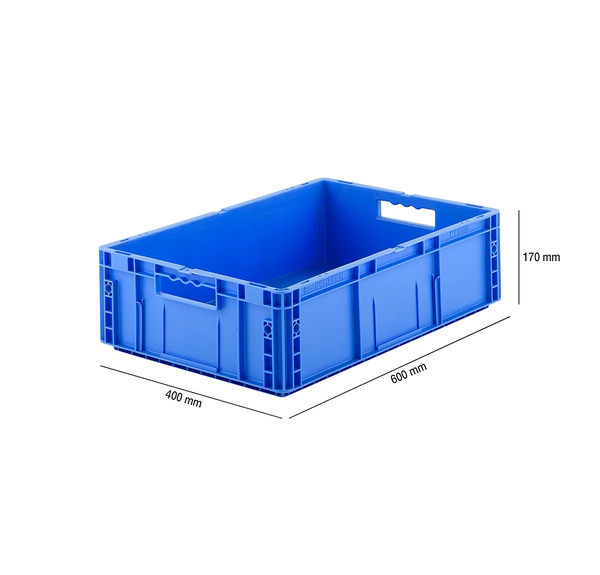Euro Box Serie MF 6170, aus PP, Inhalt 30,8 L, Durchfassgriff, blau
