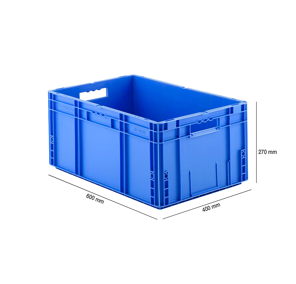 Euro Box Serie MF 6270, aus PP, Inhalt 52 L, Durchfassgriff, blau