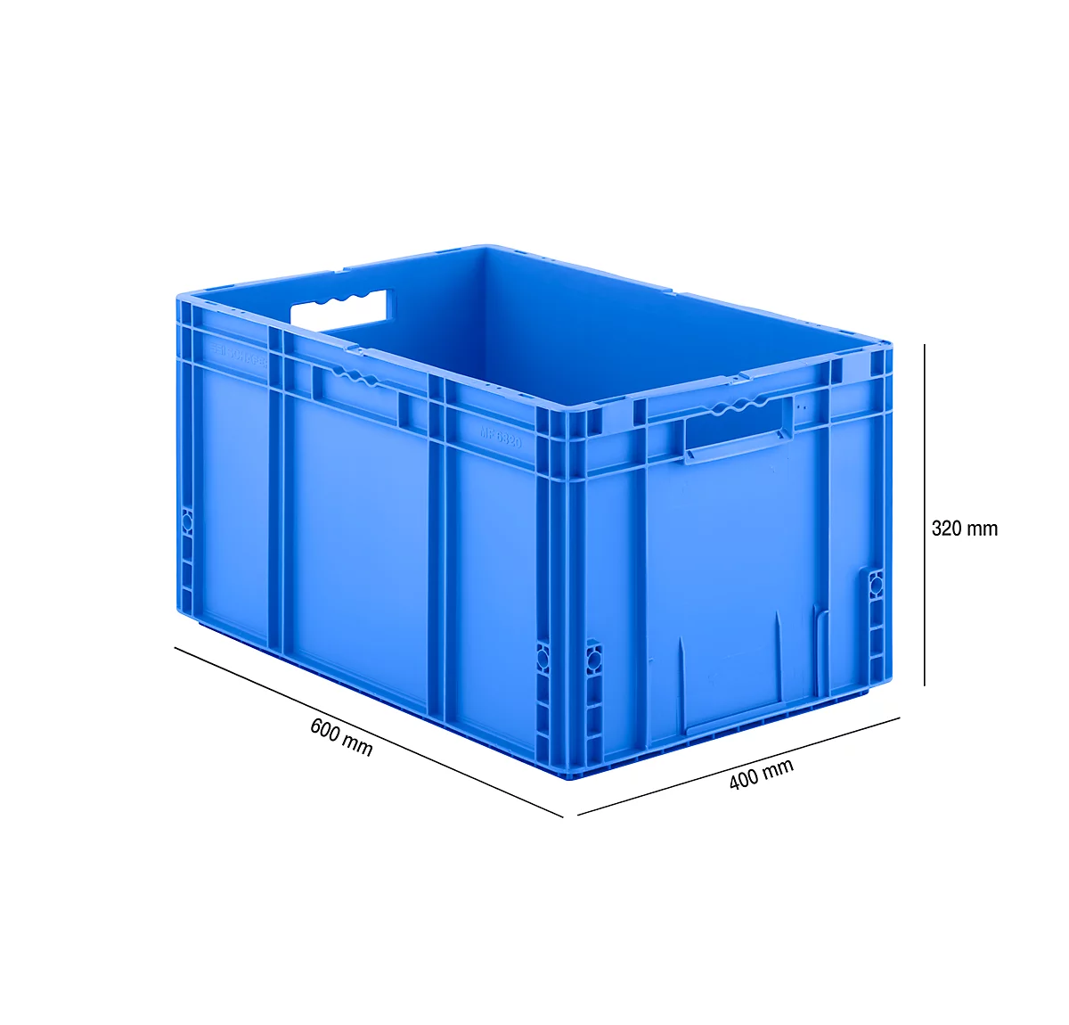 Euro Box Serie MF 6320, aus PP, Inhalt 62,3 L, Durchfassgriff, blau