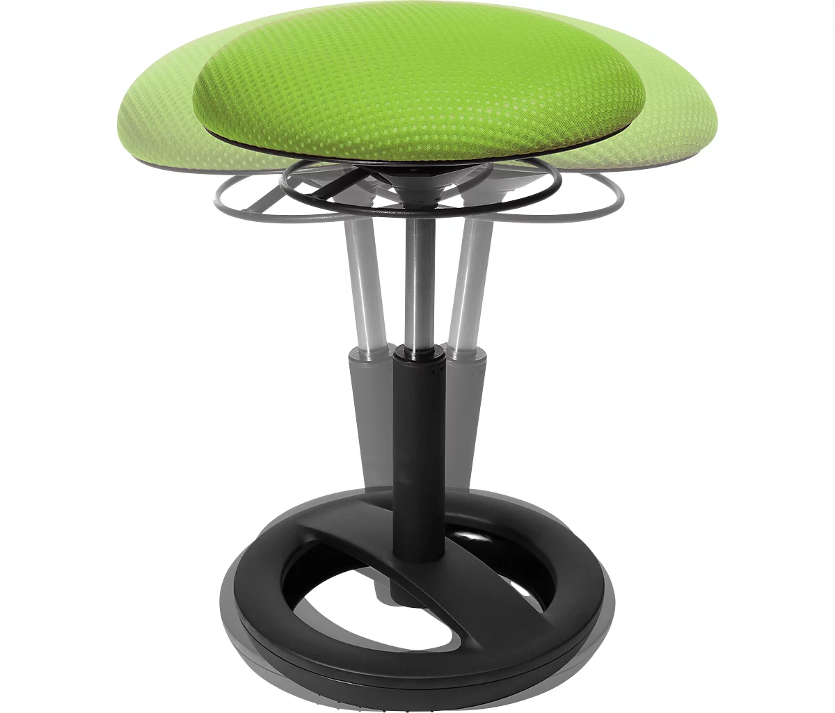 Fitness-Hocker SITNESS BOB, ergonomisches Sitzen, Sitzhöhe 440 bis 570 mm, apfelgrün, Gestell schwarz pulverbeschichtet