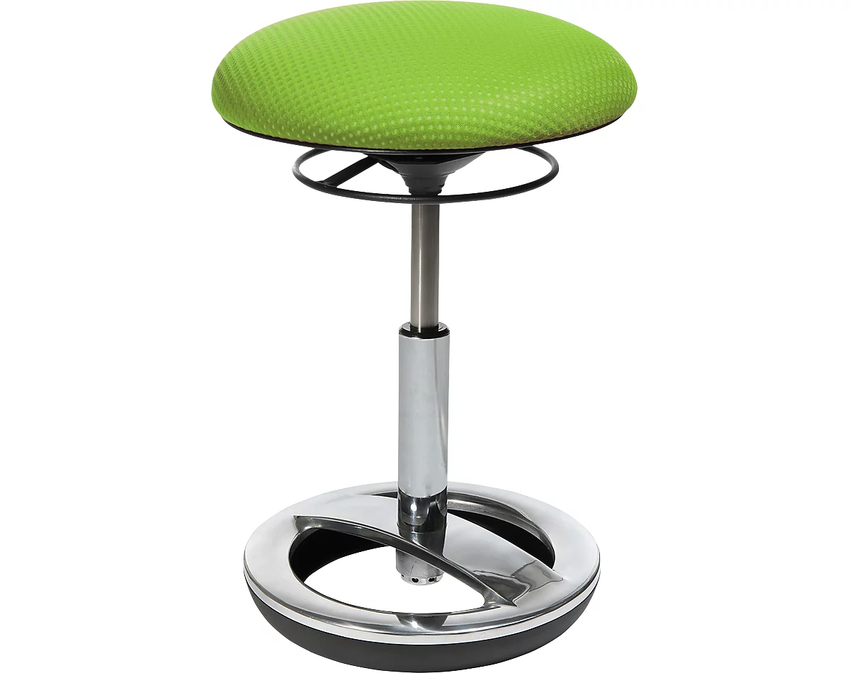 Fitness-Hocker SITNESS BOB, ergonomisches Sitzen, Sitzhöhe 440 bis 570 mm, apfelgrün, Gestell verchromt