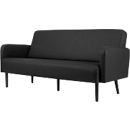 Dreisitzer Sofa easyChair® by Paperflow LISBOA, desinfektionsmittelbeständiger Kunstlederbezug schwarz, Fußgestell schwarz, B 1590 x T 550 x H 430 mm